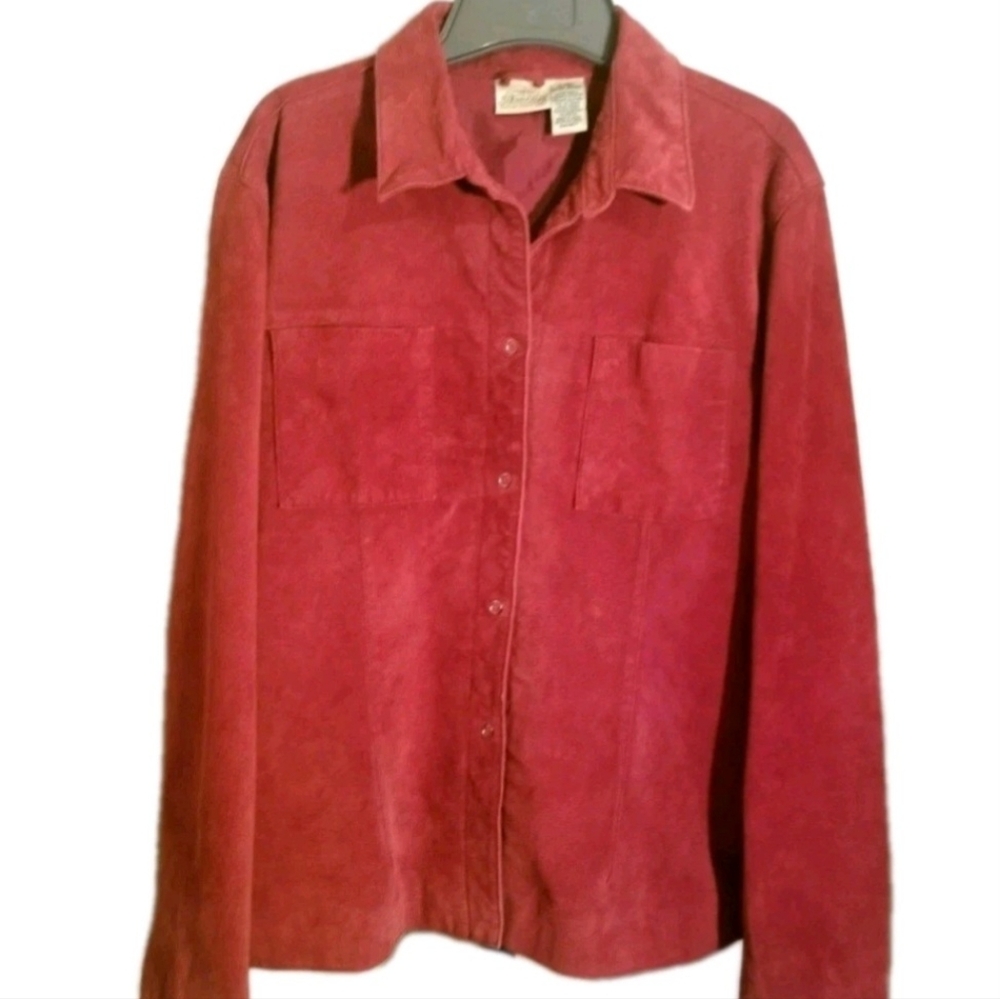St John's Bay Red Genuine Leather Washable Jacket. Women's Size XL